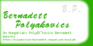 bernadett polyakovics business card